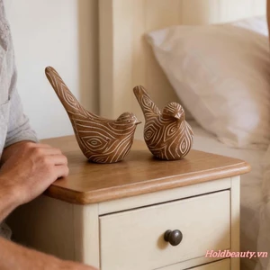 Vintage Sáng Tạo Nhựa Chim Tượng Bộ 2 Tượng Động Vật Trang Trí Nhà Điêu Khắc Cho Tivi Đứng Và Tủ Rượu