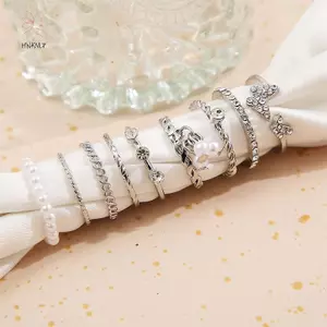 Nhẫn bướm ngọc trai phong cách Gothic vintage dành cho nữ, kim cương giả - Món quà trang sức sang trọng.