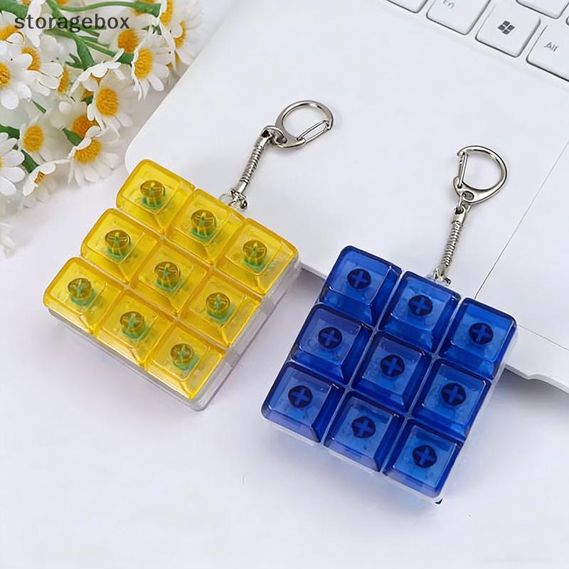 [Hộp lưu trữ] 9 phím Bàn phím cơ Máy kiểm tra trục Bàn phím ngón tay Đồ chơi chìa khóa Giảm căng thẳng Fidget Nút Đồ chơi Keycap Móc khóa Quà tặng Đẹp