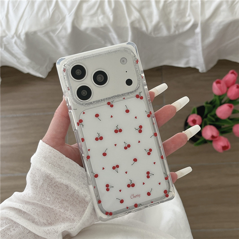 Ốp điện thoại xử lý IMD chất liệu TPU mờ cho iPhone 17 Pro max Cherry