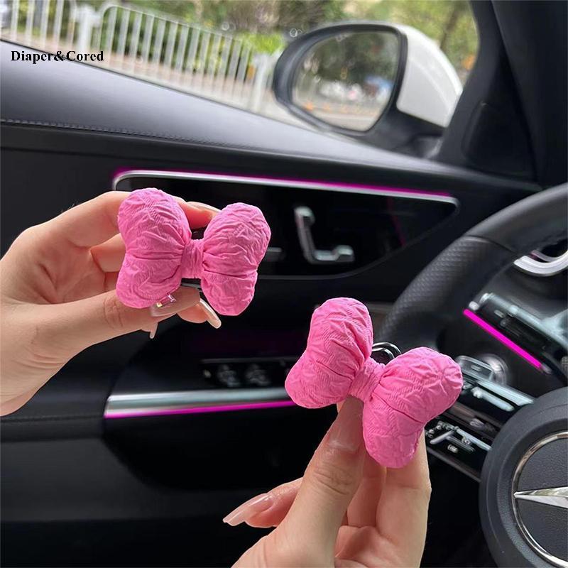 DIAPER & CORED Móc Ô Tô Dễ Thương Vô Hình Nơ Trang Trí Bảng Điều Khiển Trung Tâm Trang Trí Màn Hình Nội Thất YTH