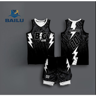 Bộ áo & quần short bóng rổ Black Lightning | Cá nhân hóa MIỄN PHÍ - Thêm nhóm, tên & số của bạn