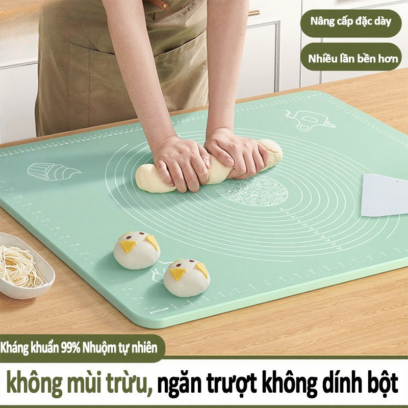Thảm Nhào Bột Silicon Chống Dính Cao Cấp - Kích Thước Lớn, Độ Dày Hoàn Hảo Cho Làm Bánh Mì, Bánh Quy