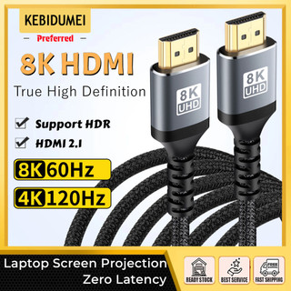 Cáp HDMI 2.1 8K @ 60Hz 48Gbps Nylon Braid Âm Thanh Nam HDR eARC Cho Laptop Máy Chiếu PC HDTV PS5 PS4 Màn Hình Chơi Game