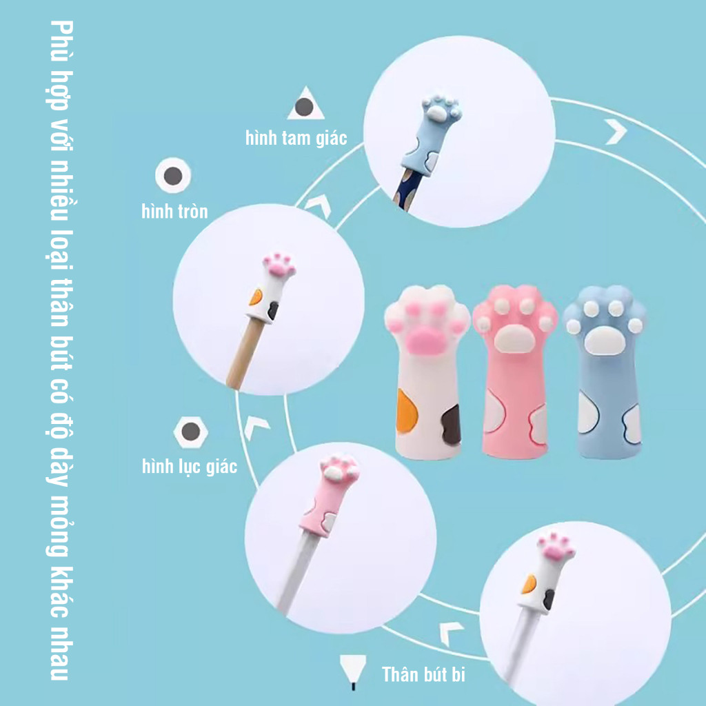 Nắp đậy bút chì trang trí hình chân thú ngộ nghĩnh, bảo vệ ngòi bút không gãy - Combo 15 phụ kiện học tập cho bé