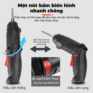2026 bền bỉ Máy khoan vít cầm tay máy bắn vít pin mini đa năng 47 phụ kiện bắt vít 2 chiều tặng kèm sạc và hộp đựng