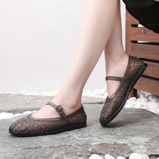Giày Sandal Jelly Baotou Nữ Mùa Hè 22 Giày Đơn Pháp Sang Trọng Dày Gót Bên Ngoài Mặc Thoáng Khí Chống Trơn Trượt Flat C1YQ
