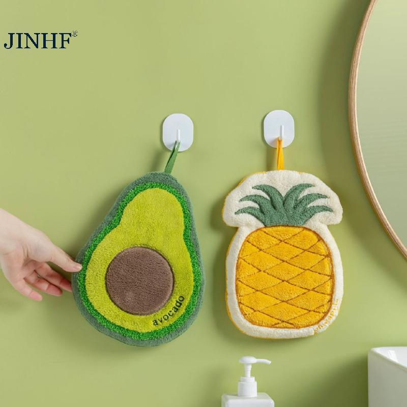 JINHF Khăn Tay Trái Cây Nhà Bếp Thấm Hút Vải Lau Mềm Tắm Treo Khăn Trẻ Em Phòng Tắm Hoa Tay Vải Đồ Dùng Gia Đình HOT