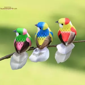 TRTR 3 / 6 Cái 3D Giả Thủ Công Chim Xốp Nhân Tạo Lông Chim Sinh Nhật Trang Trí Nhà Vườn Trang Trí Đám Cưới VN