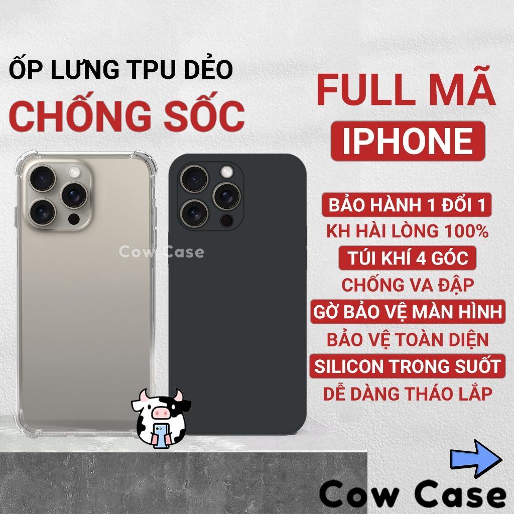 Ốp lưng iPhone cạnh vuông 17 16/15/14/13/12/11/X/XR/XS/8/7/6/6S Pro Max Plus viền ip SE 2020 Nga Pto