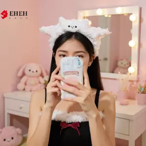Mũ đội đầu cosplay phong cách phim hoạt hình cừu dễ thương, phù hợp lễ hội sinh nhật