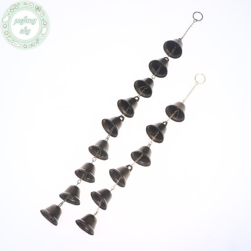 PUSKY Classic Rustic Iron Handmade Kim Loại Chuông Gió - Có Dây Xích Trang Trí, Thích Hợp Cho Sân, Vườn Và Tường VN