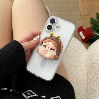 3D Silicone Cô Gái Khóc Hoạt Hình Từ Giá Đỡ Điện Thoại Di Động Đa Năng Giá Đỡ Video