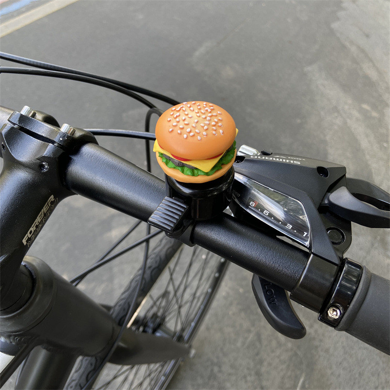 Chuông xe đạp trẻ em kích thước lớn, thiết kế hoạt hình Hamburger nổi bật, phù hợp trang trí xe đạp trẻ em