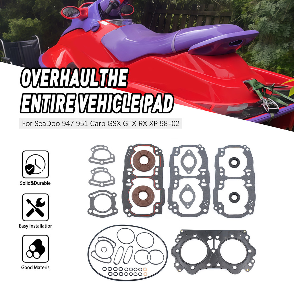 Cho SeaDoo 947 951 Carb GSX GTX RX XP 98-02 947 951 Carb GSX GTX 1998-2002 Phụ Kiện Xe Máy Động Cơ Xây Dựng Lại Gioăng Quay Con Dấu Bộ