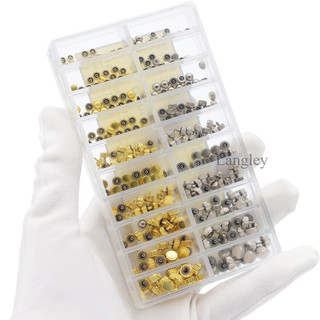 300 Chiếc Đồng Hồ Chống Thấm Nước Vương Miện Vàng Bạc Thép Không Gỉ Đồng Hồ Một Phần Thay Thế 3.5mm 4.0mm 4.5 5.0 6.0 Đồng Hồ Thái Đồng Hồ Bộ Dụng Cụ Sửa Chữa Đồng Hồ