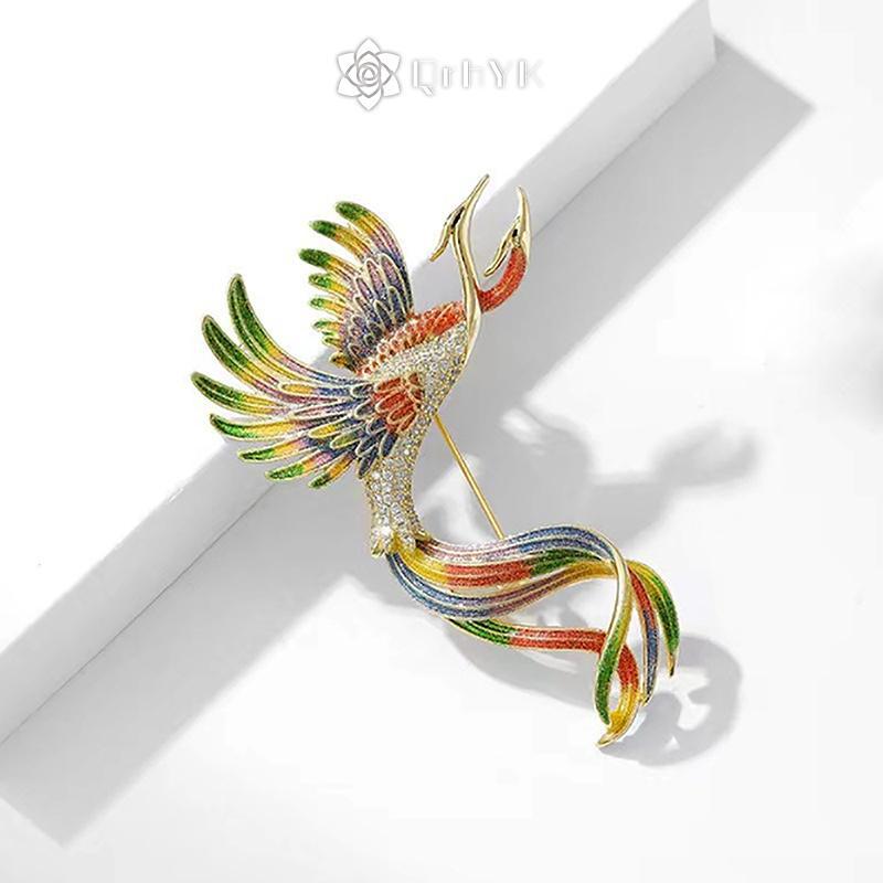 Trâm cài áo hình phượng hoàng vintage thời trang cao cấp, phù hợp cho cả nam và nữ