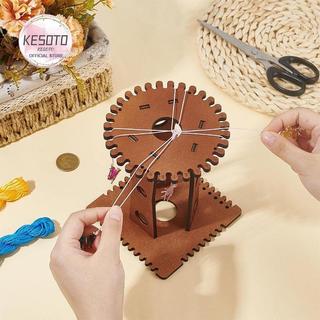 Đĩa bện Kumihimo gỗ 32 khe cắm, tiện lợi cho việc làm vòng tay