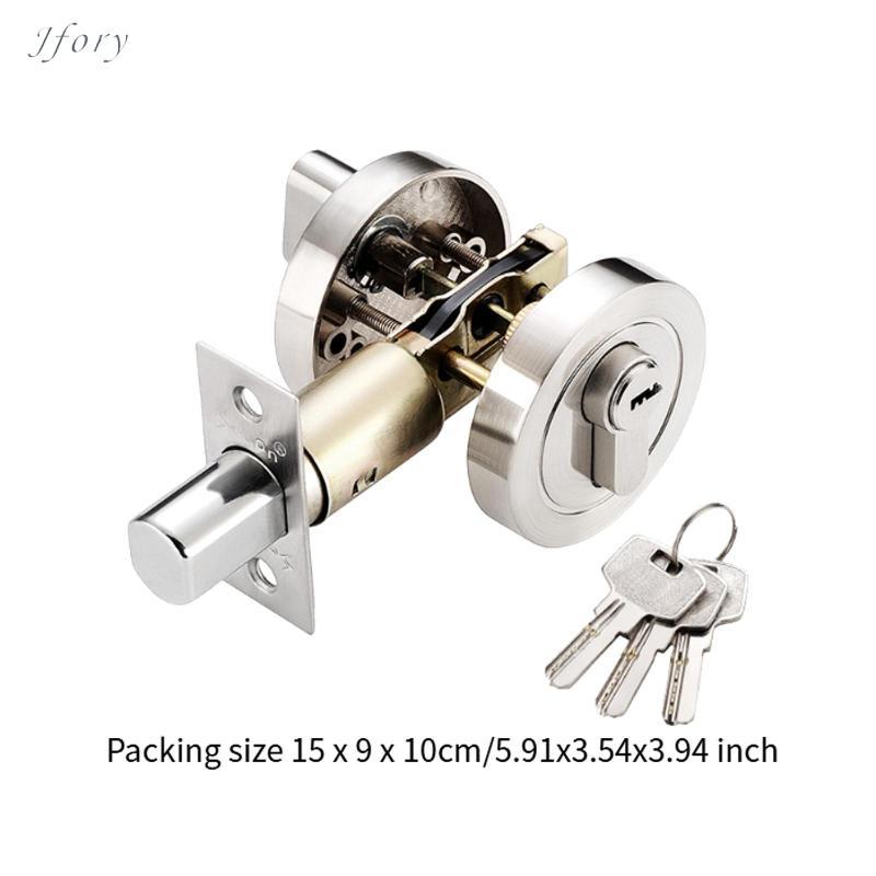 Jfory Khóa cửa Riegel, Khóa lối vào tròn, Khóa an toàn hiện đại cho cửa trước, Thanh xi lanh đơn cho gia đình, văn phòng, phòng ngủ, phòng ngủ