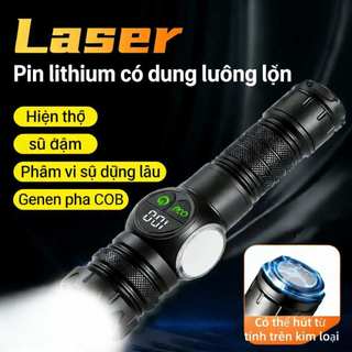 “Đèn Pin LED Zoom | Hiển Thị Dung Lượng Pin, Magne, Đèn Sườn, Nhiều Chế Độ Ánh Sáng, Phù Hợp Cho Dã Ngoại, Du Lịch”
