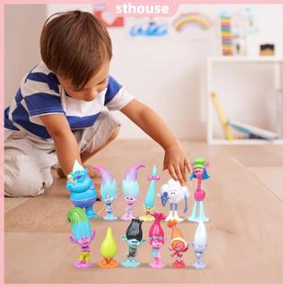[Mới] 12 Cái / bộ Mô Hình Nhân Vật Vai Trò Phim Cho Trolls Dự Tiệc Món Quà Tuyệt Vời Cho Trẻ Em