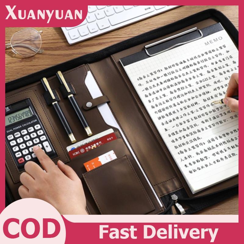 XUAN Đa Năng A4 / A5 Da PU Danh Mục Đầu Tư Dành Cho Người Tổ Chức Tài Liệu Túi Dây Kéo Có Máy Tính Bút Người Viết Cặp Văn Phòng VN