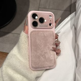 Phim Bảo Vệ Ống Kính Kính Thời Trang Màu Hồng Xám Denim Vải Ốp Lưng Điện Thoại iPhone 17Promax 17Pro 14 15 16 Pro Max Chống Sốc Nam Nữ Vỏ Di Động
