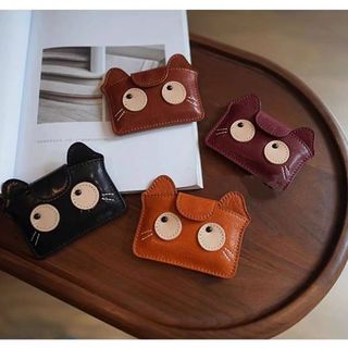Kitty Rau Da Nhân Tạo Rám Da Ví Nhỏ Hoạt Hình Ngoại Vi Nhỏ Mỏng Thẻ Ngân Hàng Thay Đổi Túi Bảo Quản