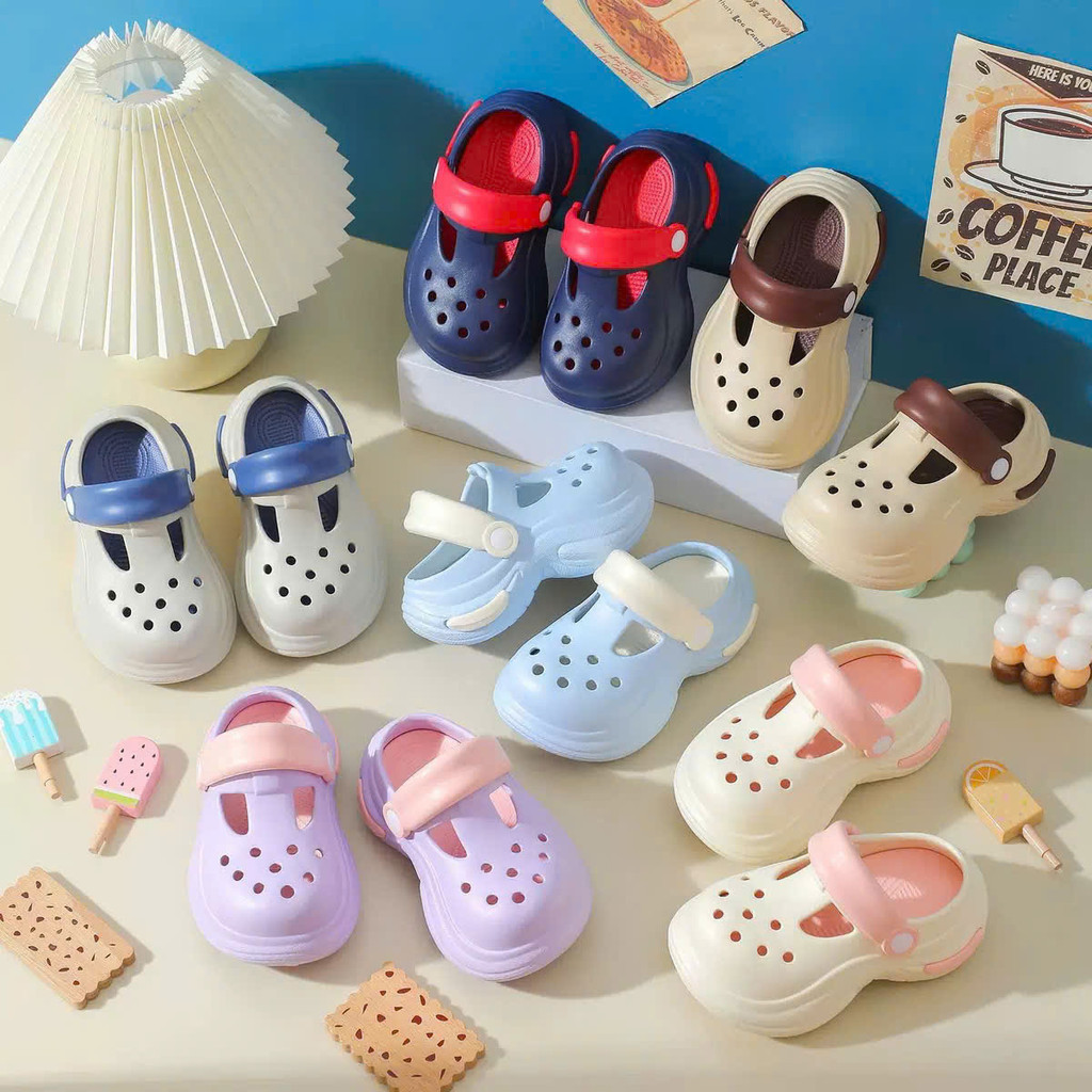 ( hàng sẵn ) sandal bé gái dép sục cho bé trai mềm êm chân mẫu mới đế chống trượt QCCC E2601 ( ảnh thật )