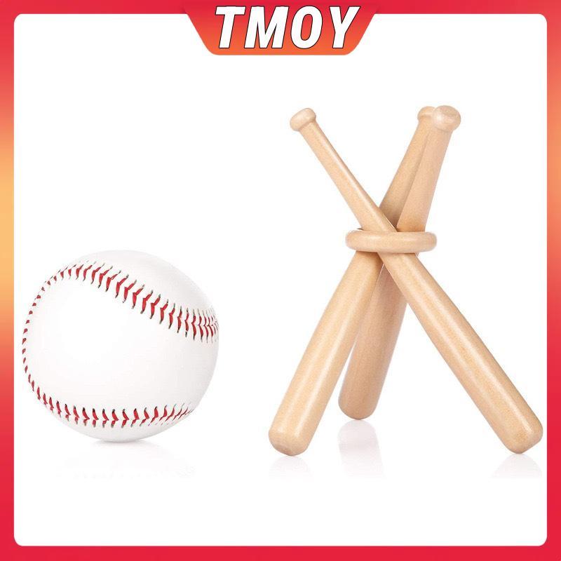 TMOY Mini Gậy Bóng Chày Gỗ Tròn chắc chắn có nhẫn để gắn logo tùy chỉnh