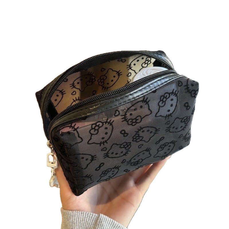 [Aria] Túi đựng đồ hello kitty gạc Túi trang điểm di động hàng ngày