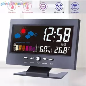 Khung ảnh Màn hình màu LCD Kỹ thuật số Balight Báo động báo động Clo Trạm dự báo thời tiết VN