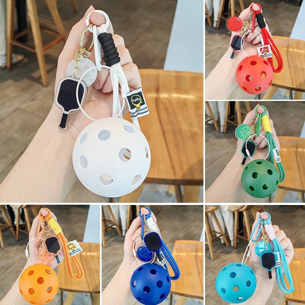 PWSEND Móc khóa mái chèo Pickleball, có dây buộc Mặt dây chuyền vợt Pickleball Acrylic, Phụ kiện túi đựng chìa khóa Pickleball có thể tháo rời sáng tạo