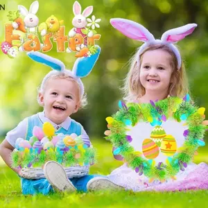 Trang trí vòng hoa Phục sinh NS 10m St. Patri 's Day & Easter Party Supplies Trang chủ Tôn vinh Màu Pastel Vòng hoa NS