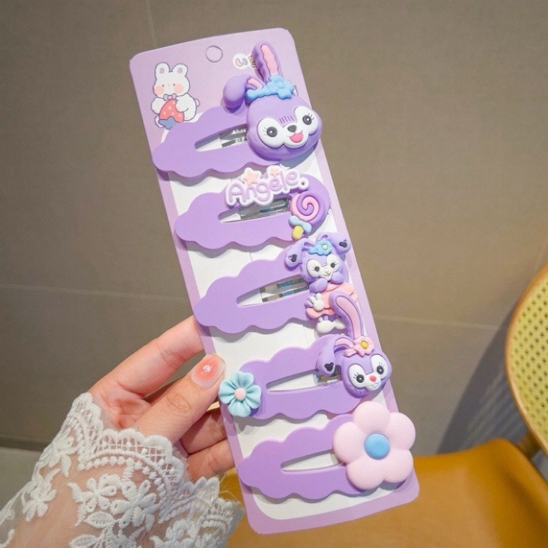Set 5 Kẹp Tóc Mái Ngang Hình Gấu , Combo 5 Kep Tóc Hình Thú Cho Bé Dễ Thương Thời Trang Mùa Hè