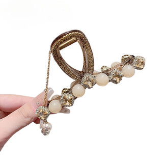 Phong Cách Mới Kim Cương Giả Ngọc Trai Lấy Kẹp Nữ Đầu Lưng Tóc Đa Năng Tóc Cá Mập Kẹp Tóc Cao Cấp Mũ Đội Đầu