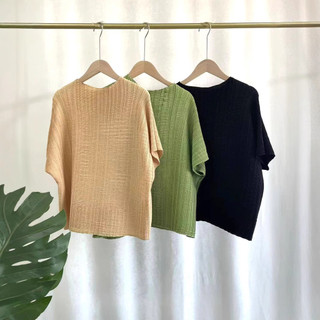 Miyake Áo Thun Nữ Cổ Tròn Màu Trơn, Thời Trang Mùa Hè, Khí Thoáng Cao Cấp