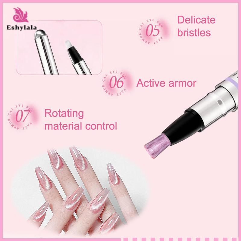 Bút từ tính mắt mèo Eshylala 6 trong 1 cho móng tay Gel đánh bóng móng tay tất cả trong một cho sơn gel [MỚI]