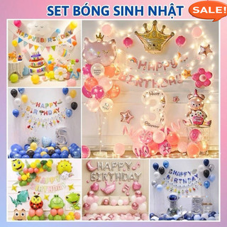 Set trang trí sinh nhật Handmade kiểu Hàn Quốc, set up sinh nhật giá rẻ đầy đủ phụ kiện phù hợp bé trai,gái DF18