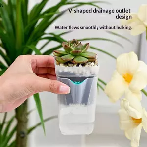 NS Tự Tưới Nước Nồi Mầm Non Có Lỗ Thoát Nước Nhựa Mờ Trồng Cây Mini Con Nồi NS