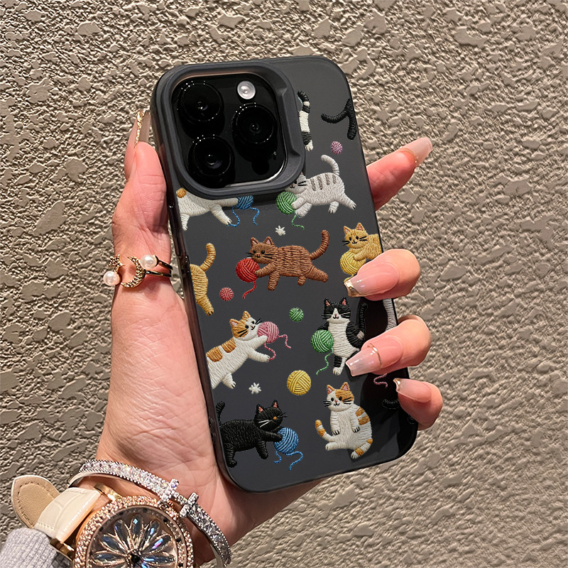 Dễ thương Cat Party Carnival Night cho 16 trường hợp điện thoại iPhone 17Air Frosted Meta Air Case 14 13 11Pro