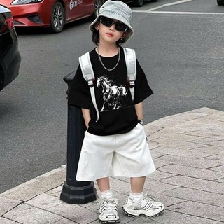 Áo phông cộc tay mùa hè dành cho bé trai 18-52kg mẫu PHÔNG NGỰA. Chất liệu vải polo cá sấu thoáng mát. NL1
