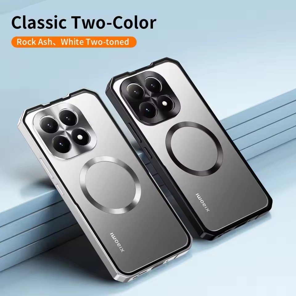 Dành Cho Xiaomi 15 15t Ultra poco f8 k90 pro max Ốp Đẩy Kéo Matte PC Nam Châm Sạc Điện Thoại Dành Cho MI 15t Khung Kim Loại Ốp Lưng Ốp Lưng