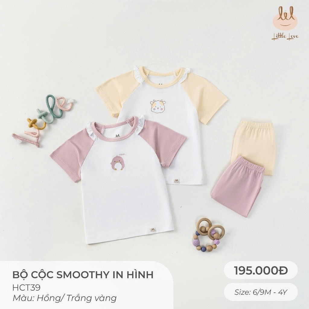 Bộ Cộc tay Vải Sợi tre kháng khuẩn [ Siêu Mềm, Mát, Mịn Co Dãn Và Thấm Hút Mồ Hôi Tốt] Size 6M - 4Y (HCT39)