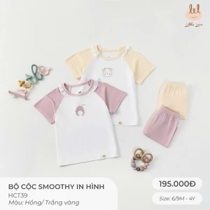 Bộ Cộc tay Vải Sợi tre kháng khuẩn [ Siêu Mềm, Mát, Mịn Co Dãn Và Thấm Hút Mồ Hôi Tốt] Size 6M - 4Y (HCT39)
