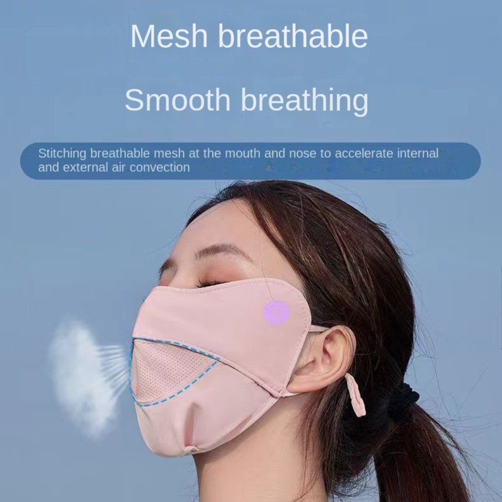 Khẩu Trang Chống Nắng Thoáng Khí Có Thể Tái Sử Dụng, Có Thể Điều Chỉnh Màu Trơn Chống Tia UV Ice Silk Nam Nữ