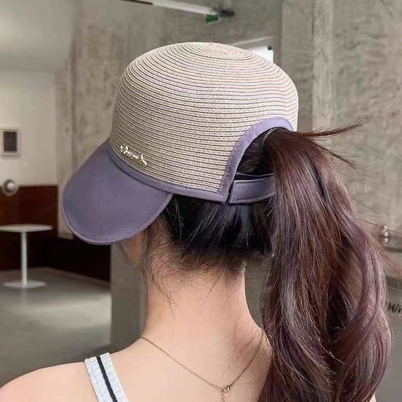 Mũ dệt kim LOUISWILL vành rộng che nắng/ chống tia cực tím thời trang đi biển mùa hè ngoài trời cho nữ