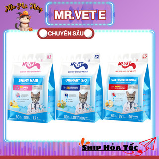 Hạt Cho Mèo MRVET E1 E2 E3 Gói 1KG Hỗ Trợ Chăm Sóc Tiết Niệu , Lông Da và Tiêu Hóa