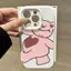 Pink Heart Cub cho 16 trường hợp iPhone 17Air Fine Hole Silicone Case 14 13 11Pro