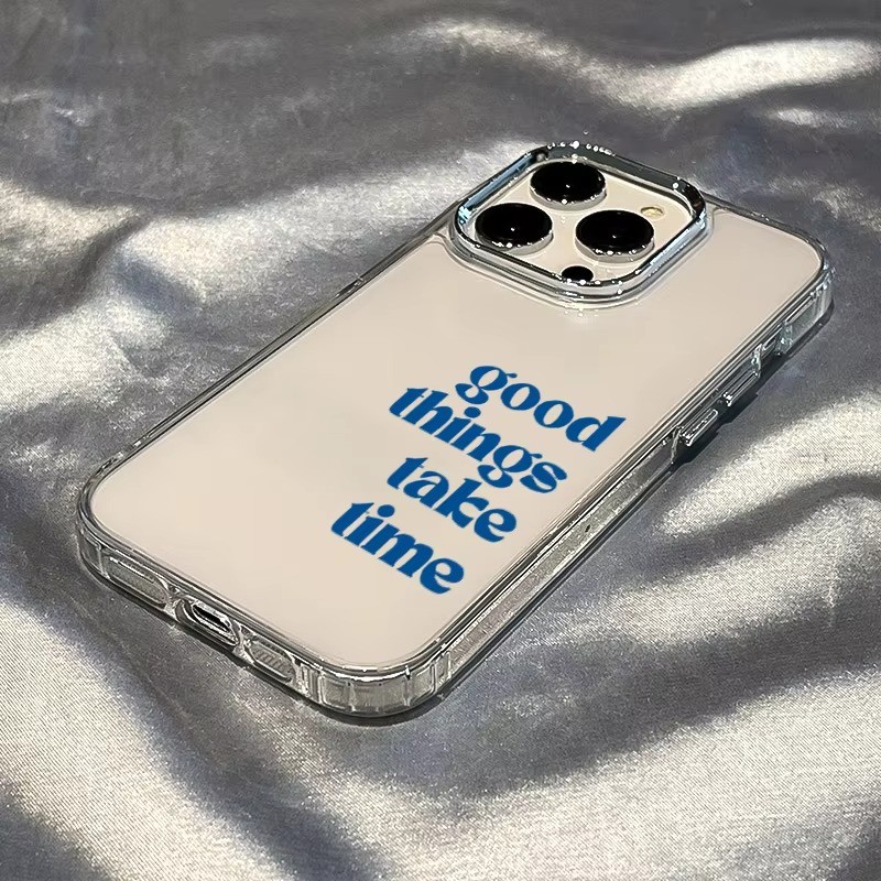 Ốp Lưng Good Things Take Time Cho Samsung S26 S23 Ultra S25 S24 FE S20 S22 S21 Plus Vỏ Mềm Trong Suốt Chống Sốc